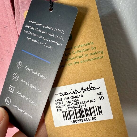 NEW Travis Mathew Men's Heather Red Flat Front Shorts | 40 - Picture 2 of 7